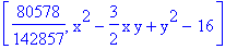[80578/142857, x^2-3/2*x*y+y^2-16]